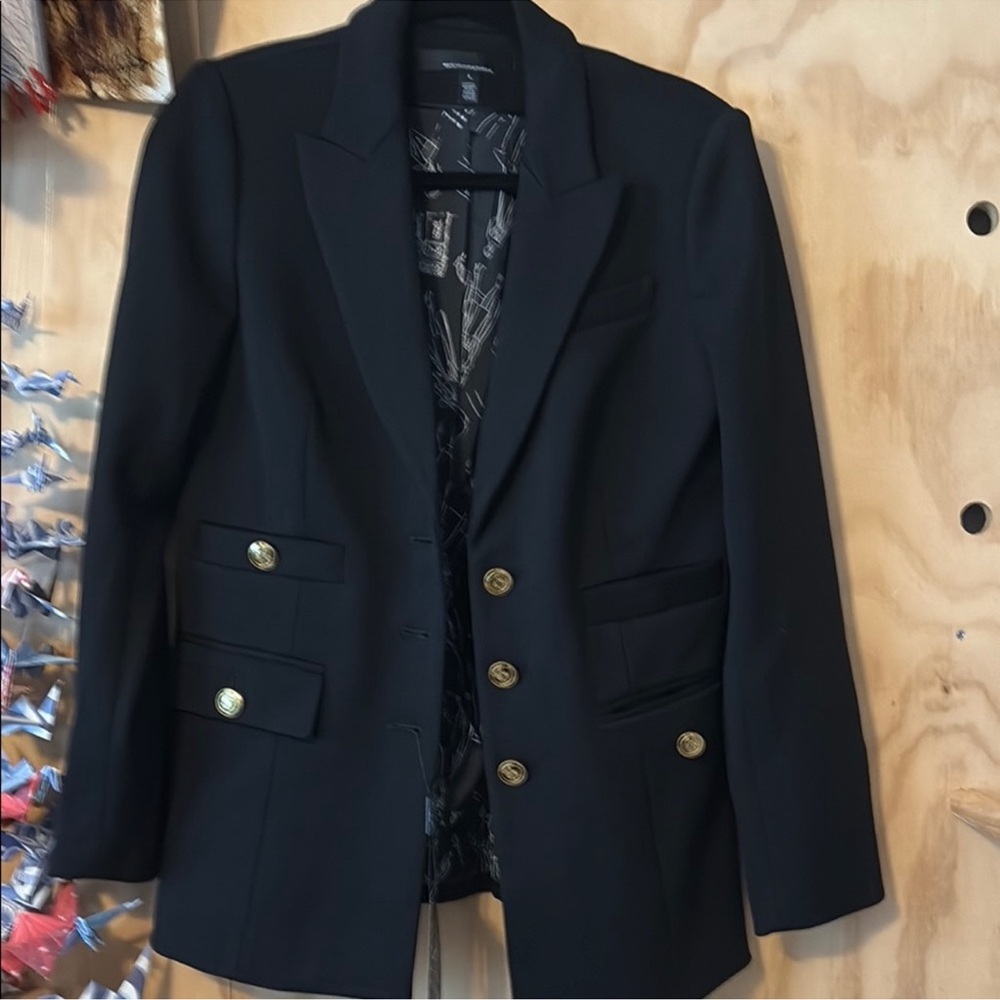 White House Black Market Black and White Blazer